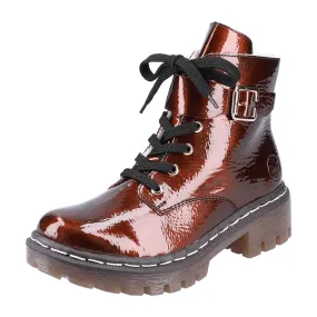 Rieker HWK Women's Brown Boots with Zipper and Laces for Fall/Winter