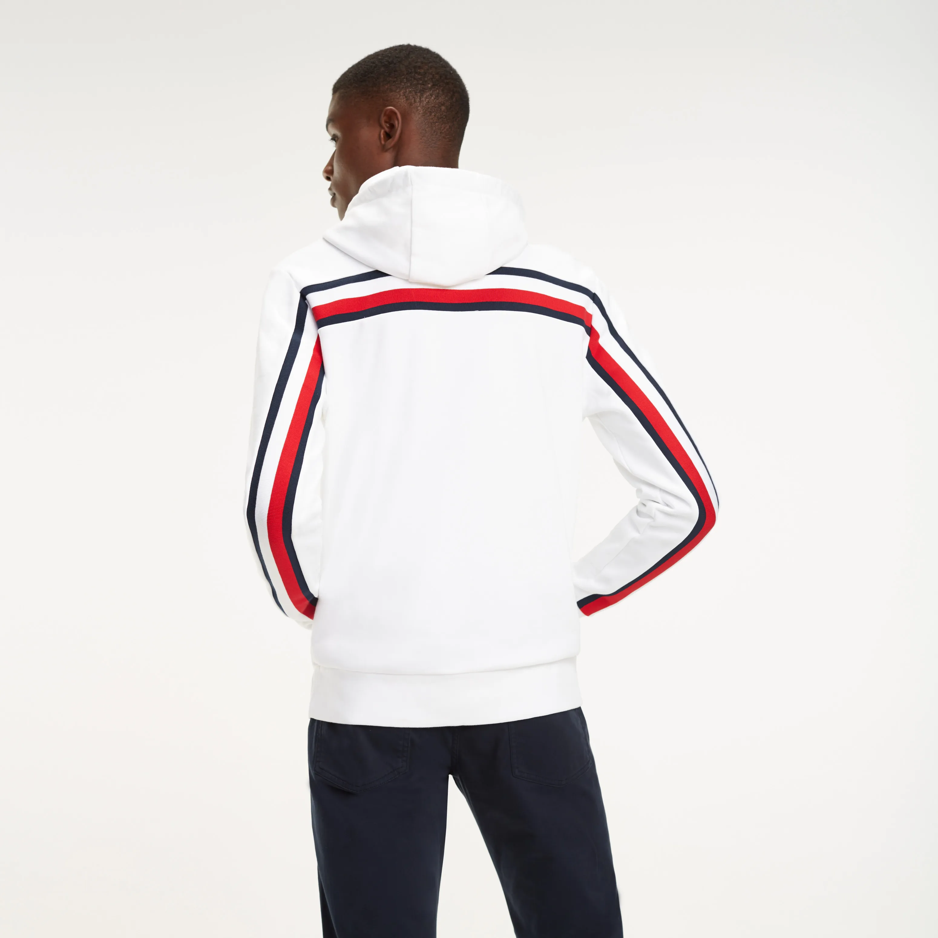 Signature Tape Rib-knit Hoodie | Hoodies | Tommy Hilfiger