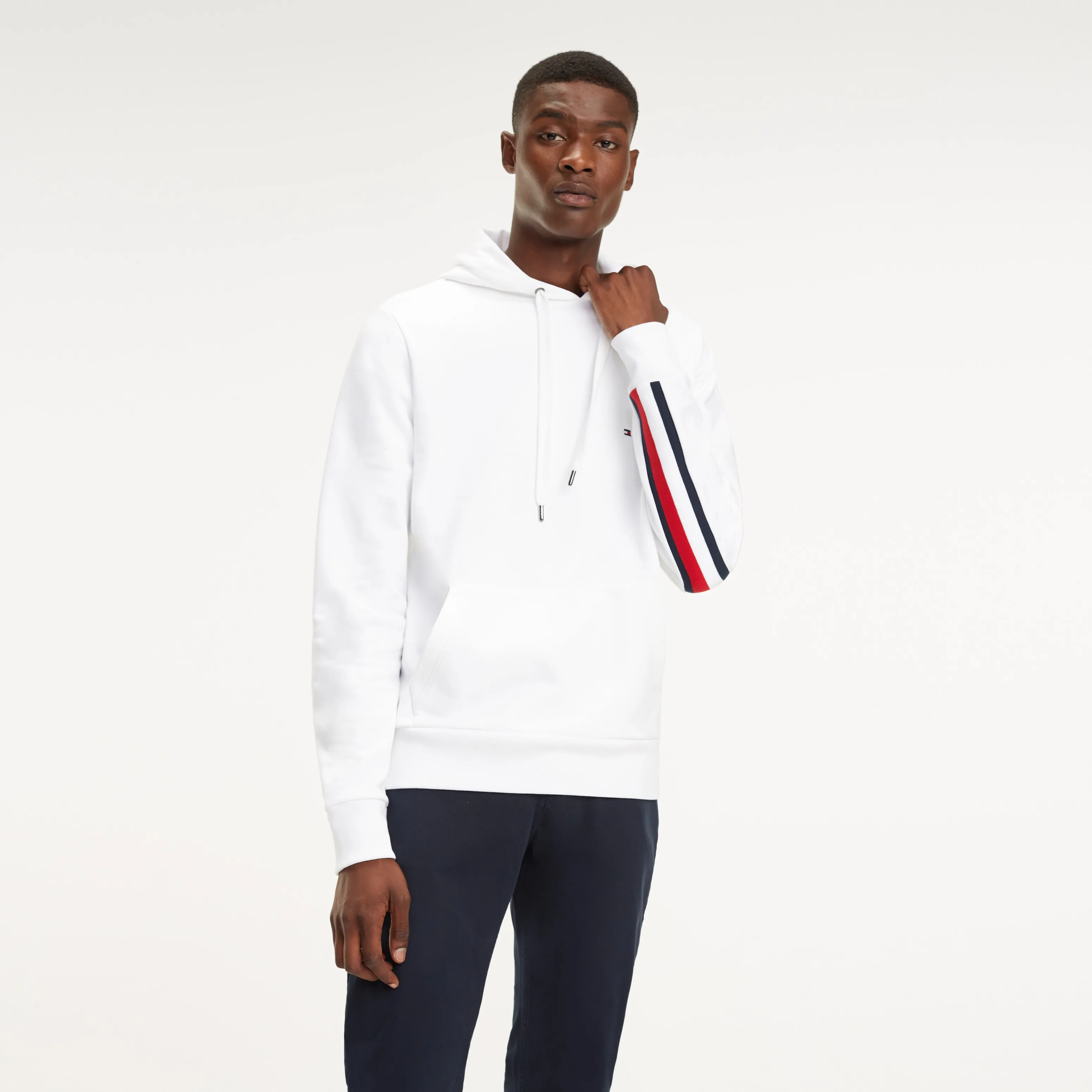 Signature Tape Rib-knit Hoodie | Hoodies | Tommy Hilfiger