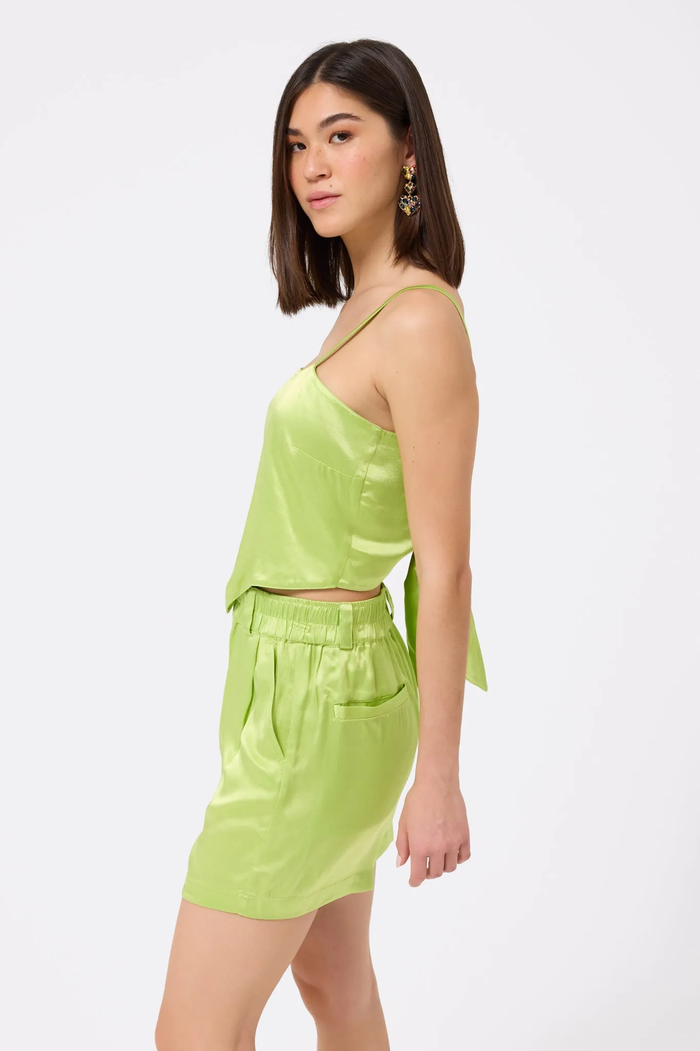 Silky Scarf Tank in Chartreuse