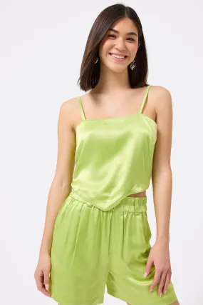 Silky Scarf Tank in Chartreuse