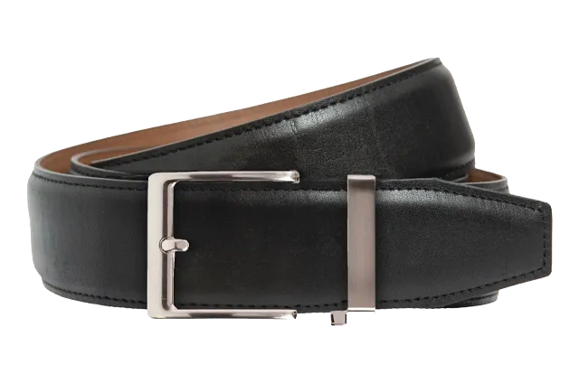 Smooth Black, 40mm Strap, Dress Belt