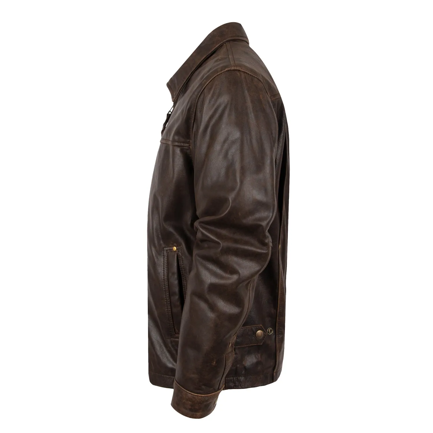 STS Ranchwear Mens Rifleman Vintage Brown Leather Leather Jacket