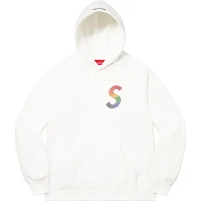 Supreme Swarovski S Logo Hooded Sweatshirt White