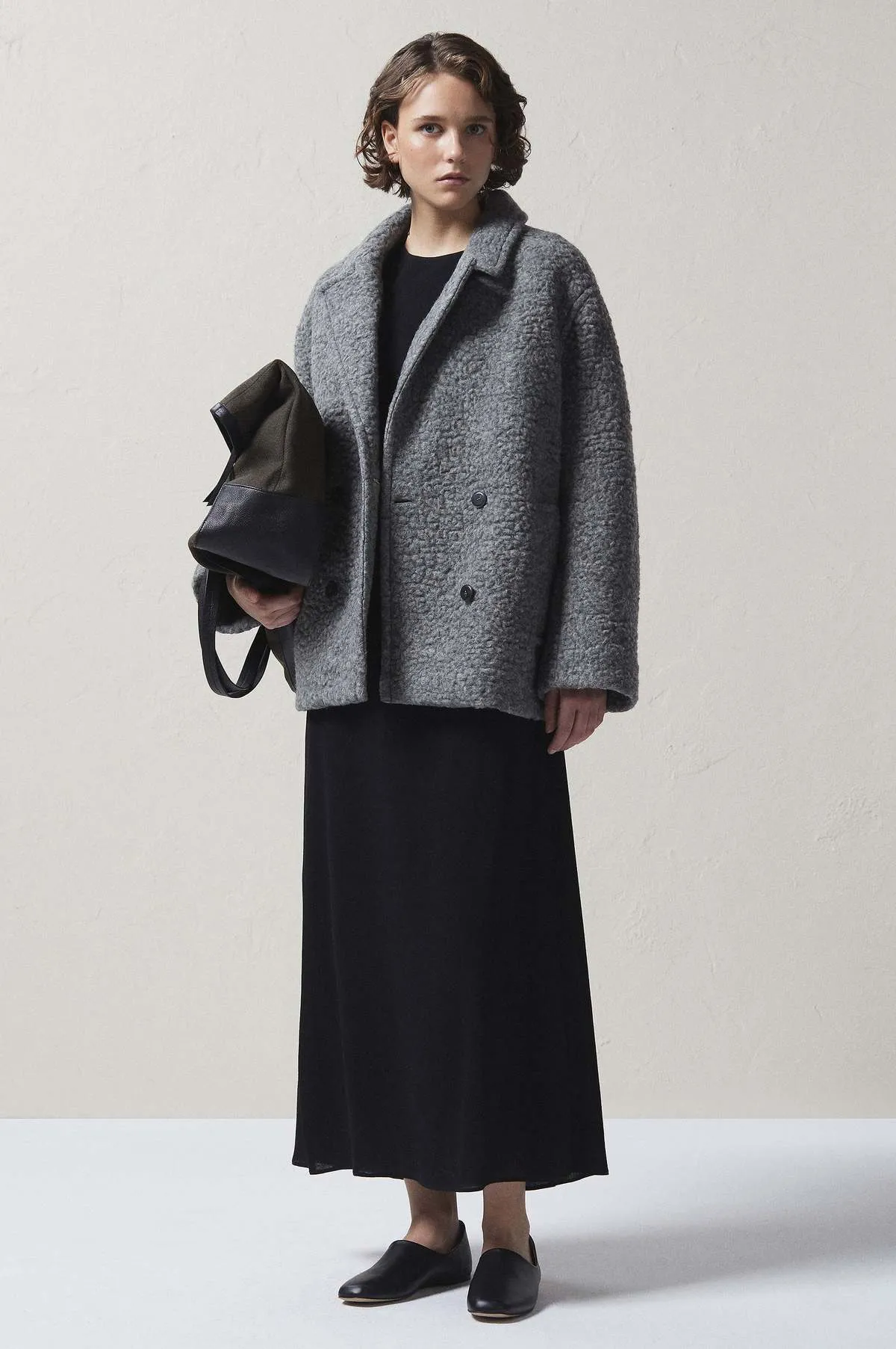 Teddy Midi Coat - Smoke Grey