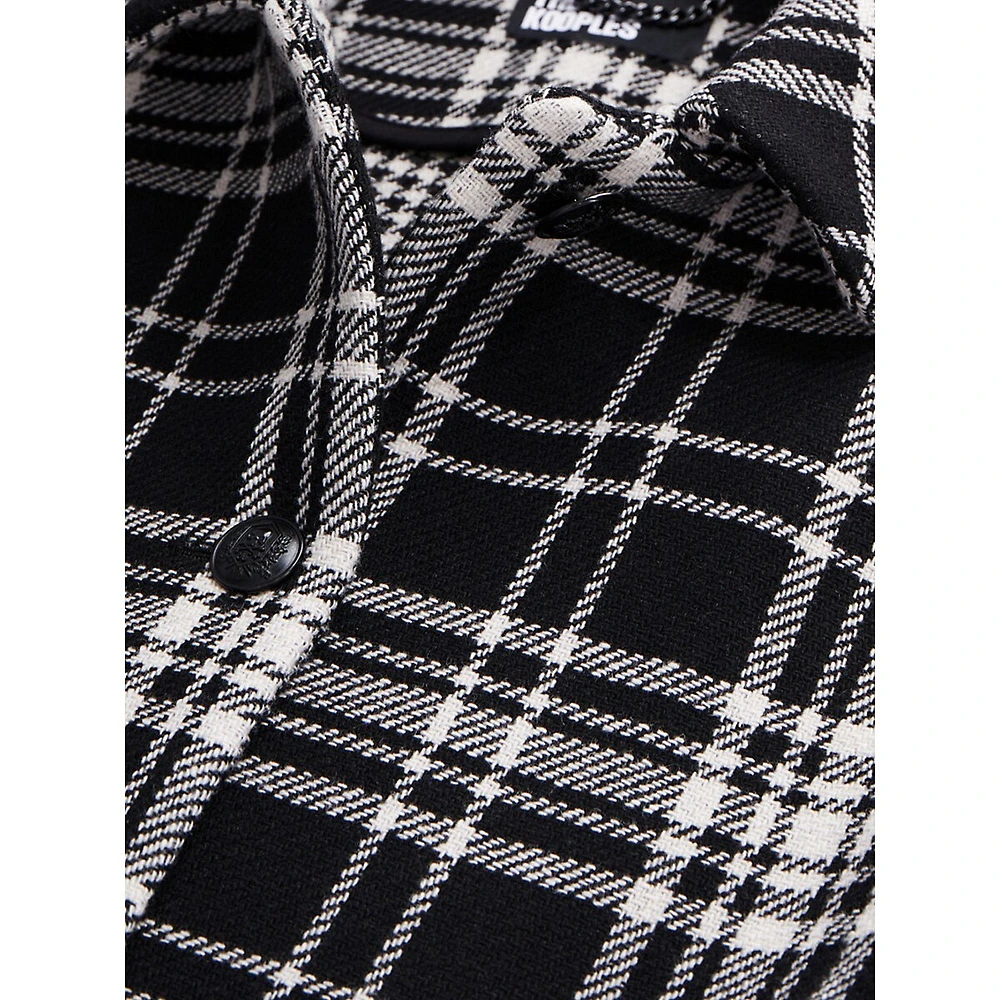 The Kooples Wool-Blend Check Long Coat