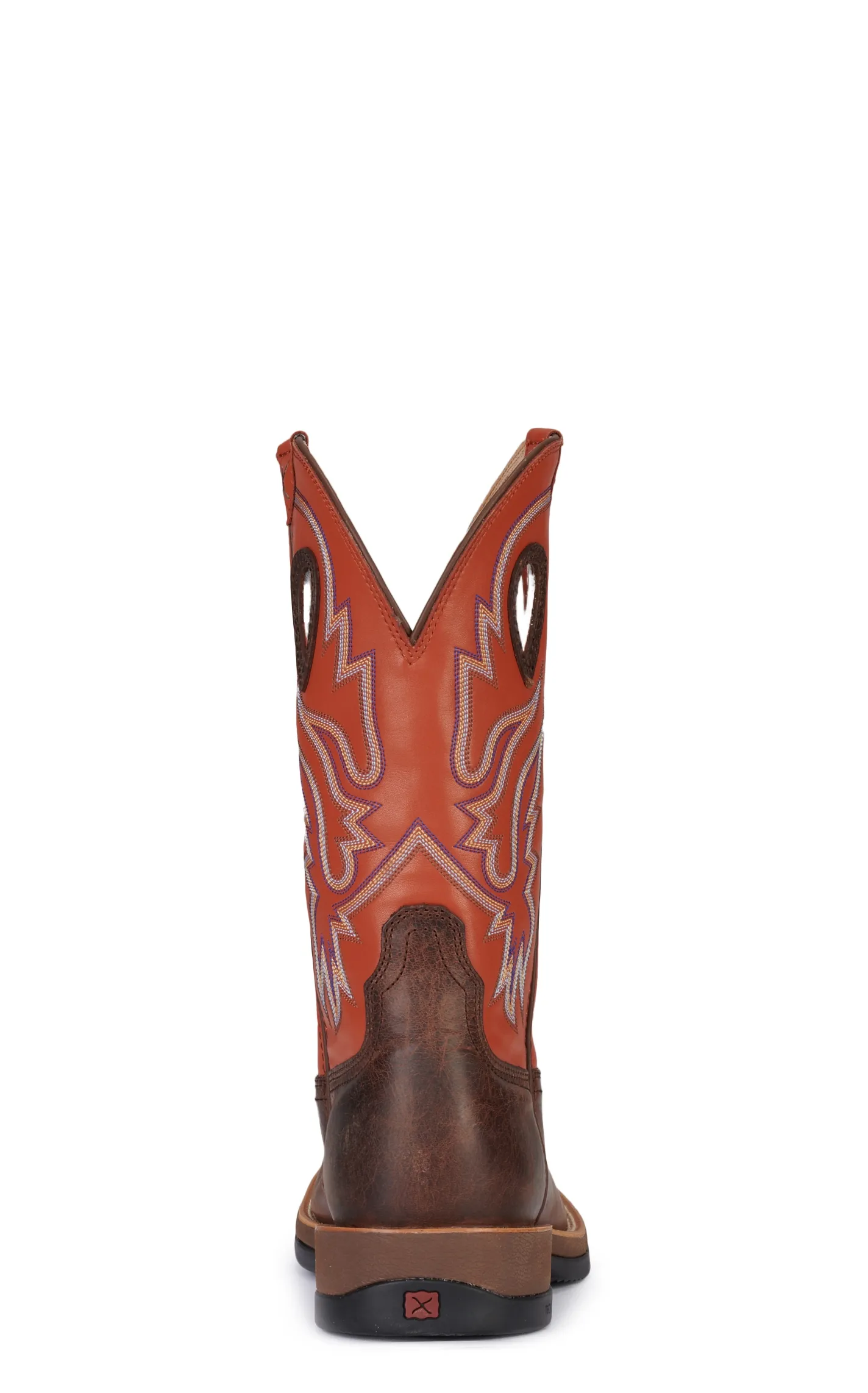 Twisted X Men's Tech X Brown and Orange Wide Square Toe Cowboy Boots