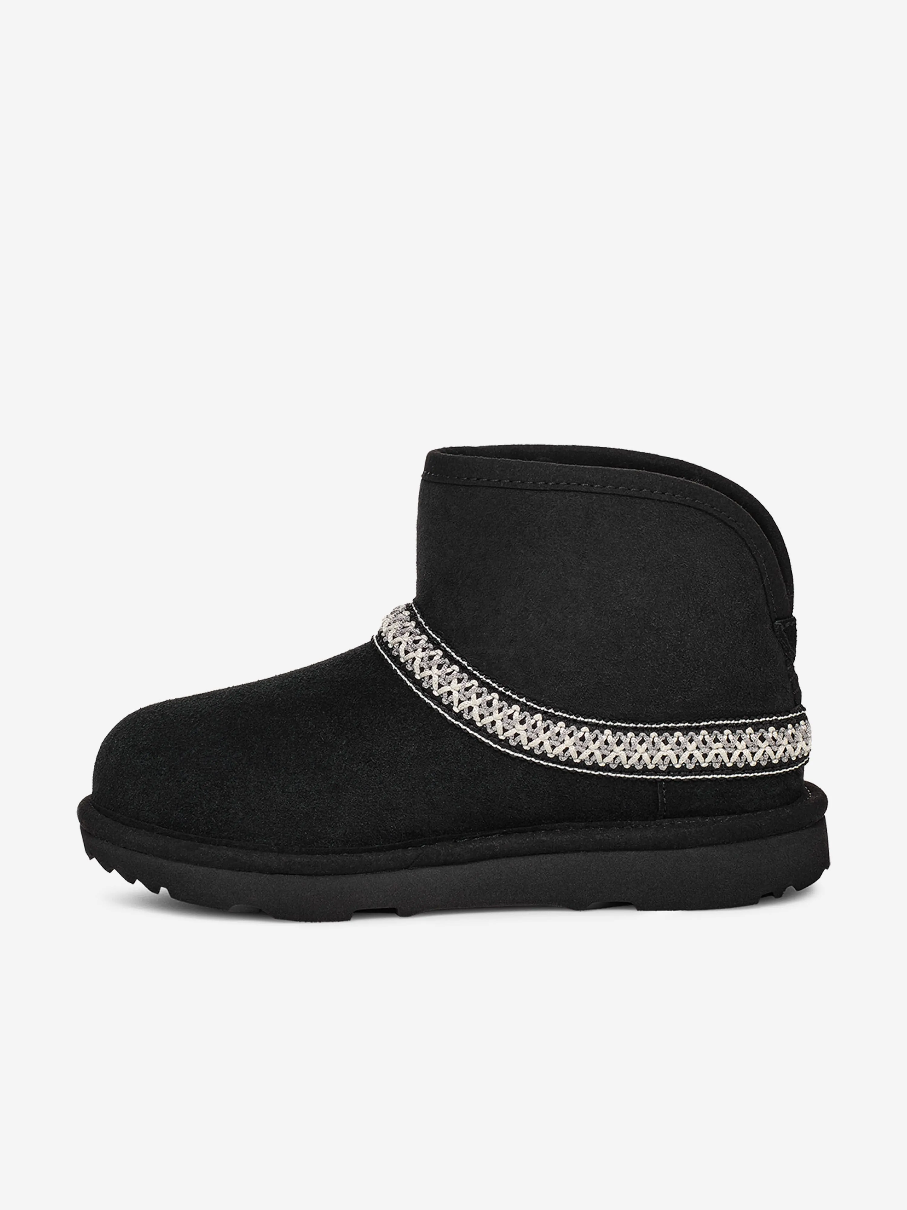 UGG Kids Classic Mini Crescent Boots in Black