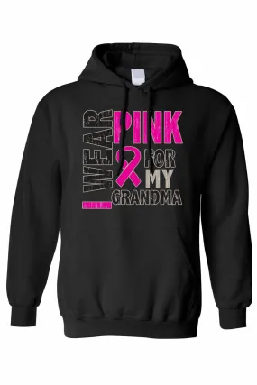 Unisex Pullover Hoodie Breast Cancer Awareness I Wear Pink For My Grandma