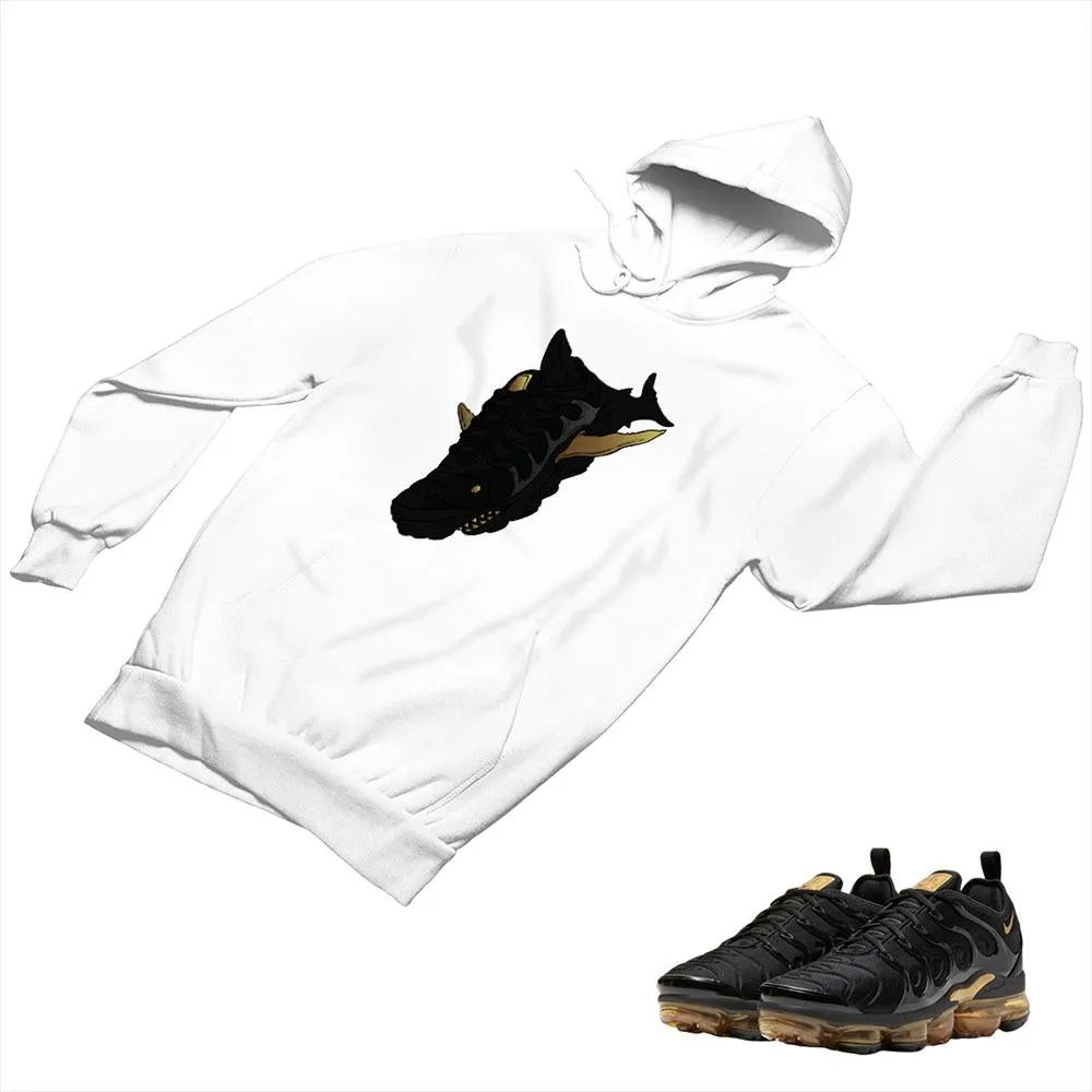 VaporMax Plus Black and Gold Matching Custom Designed Hoodies AVP 2-6-8