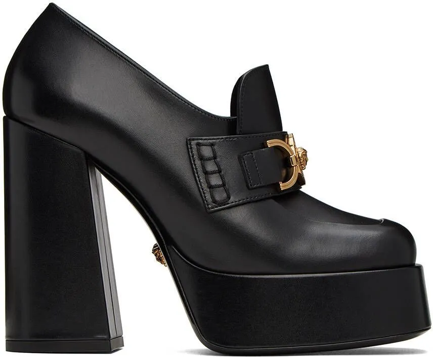 Versace Black Medusa Platform Heels