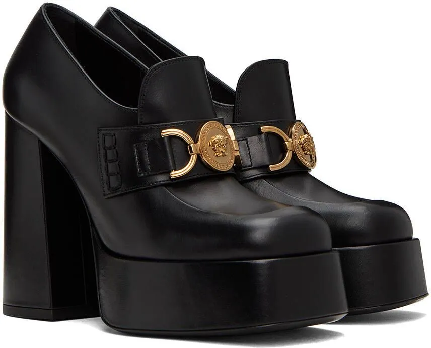 Versace Black Medusa Platform Heels