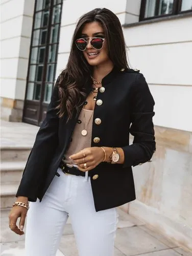 Women's Coat Long Sleeve Blazers Business Solid Color