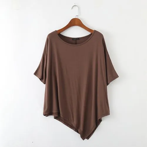 Women's T-shirt Half Sleeve T-Shirts Patchwork Simple Style Solid Color