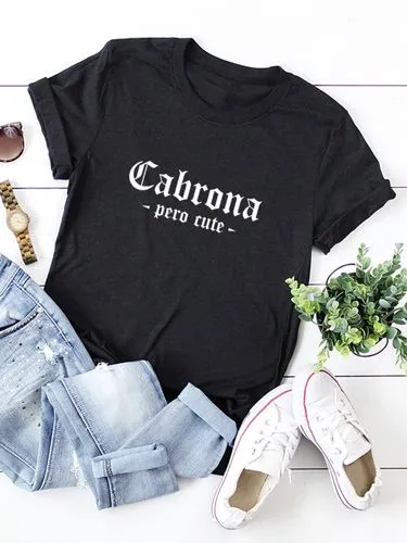 Women's T-shirt Short Sleeve T-shirts Casual Letter