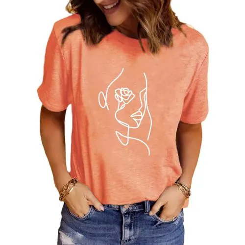 Women's T-shirt Short Sleeve T-Shirts Printing Streetwear Human