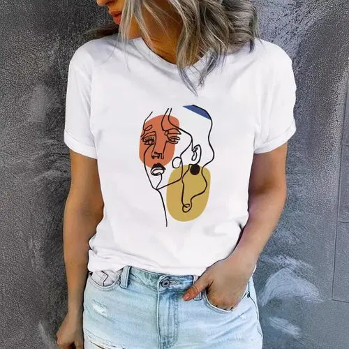 Women's T-shirt Short Sleeve T-Shirts Printing Streetwear Portrait