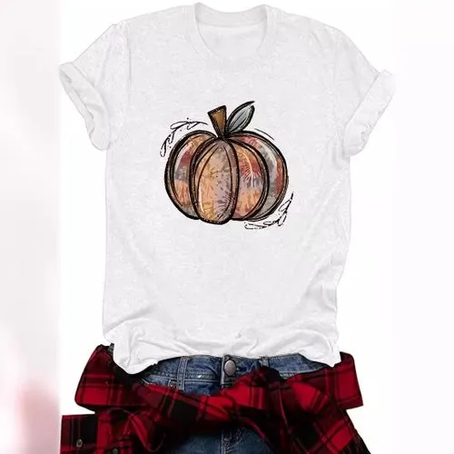 Women's T-shirt Short Sleeve T-Shirts Printing Streetwear Pumpkin