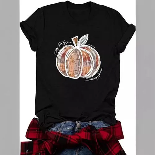 Women's T-shirt Short Sleeve T-Shirts Printing Streetwear Pumpkin