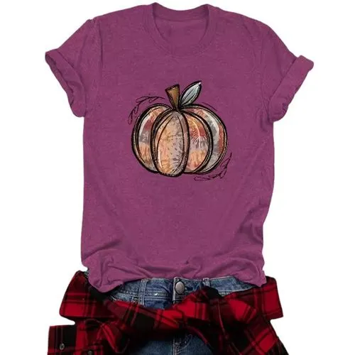 Women's T-shirt Short Sleeve T-Shirts Printing Streetwear Pumpkin