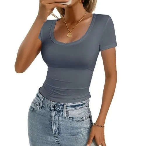 Women's T-shirt Short Sleeve T-Shirts Streetwear Solid Color