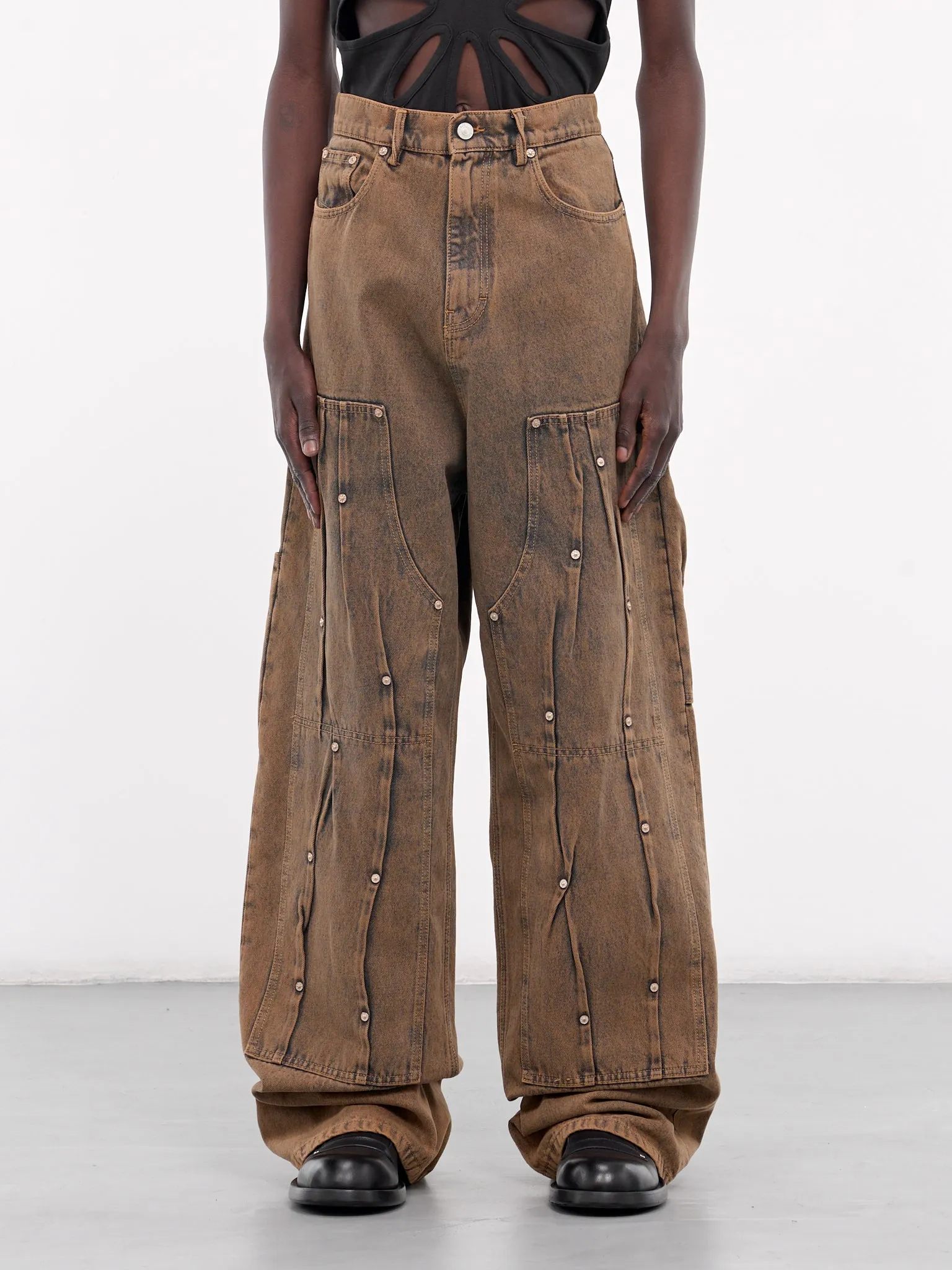 Workwear Multi Rivet Denim Jeans (KUF4MT12BP-TE427-BROWN)